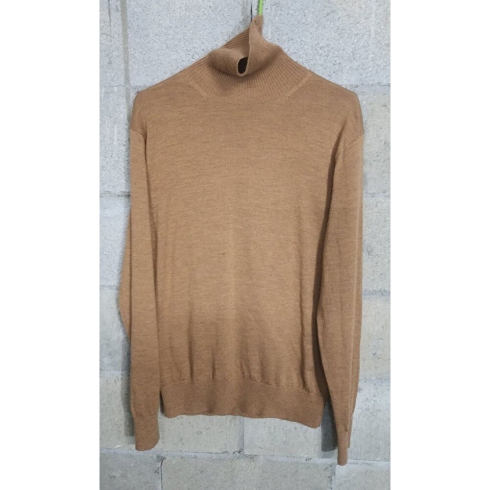 Bonobos Extra Fine Merino Wool Long Sleeve Men's Turtleneck Sweater Brown Size M